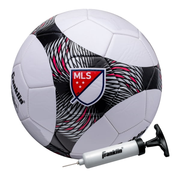 Franklin Sports MLS Pro Vent Soccer Ball - Official Size 5 Soccer Ball - Soft Cover - Official Size and Weight Soccer Ball - Air Pump Included
