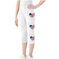 thumbnail image 5 of ZACPNCV Girls Capri Leggings Independence Day Print High Waist Kids Leggings Athletic Sports Workout Dance Tights Cropped Pants White 12-13 Years, 5 of 9