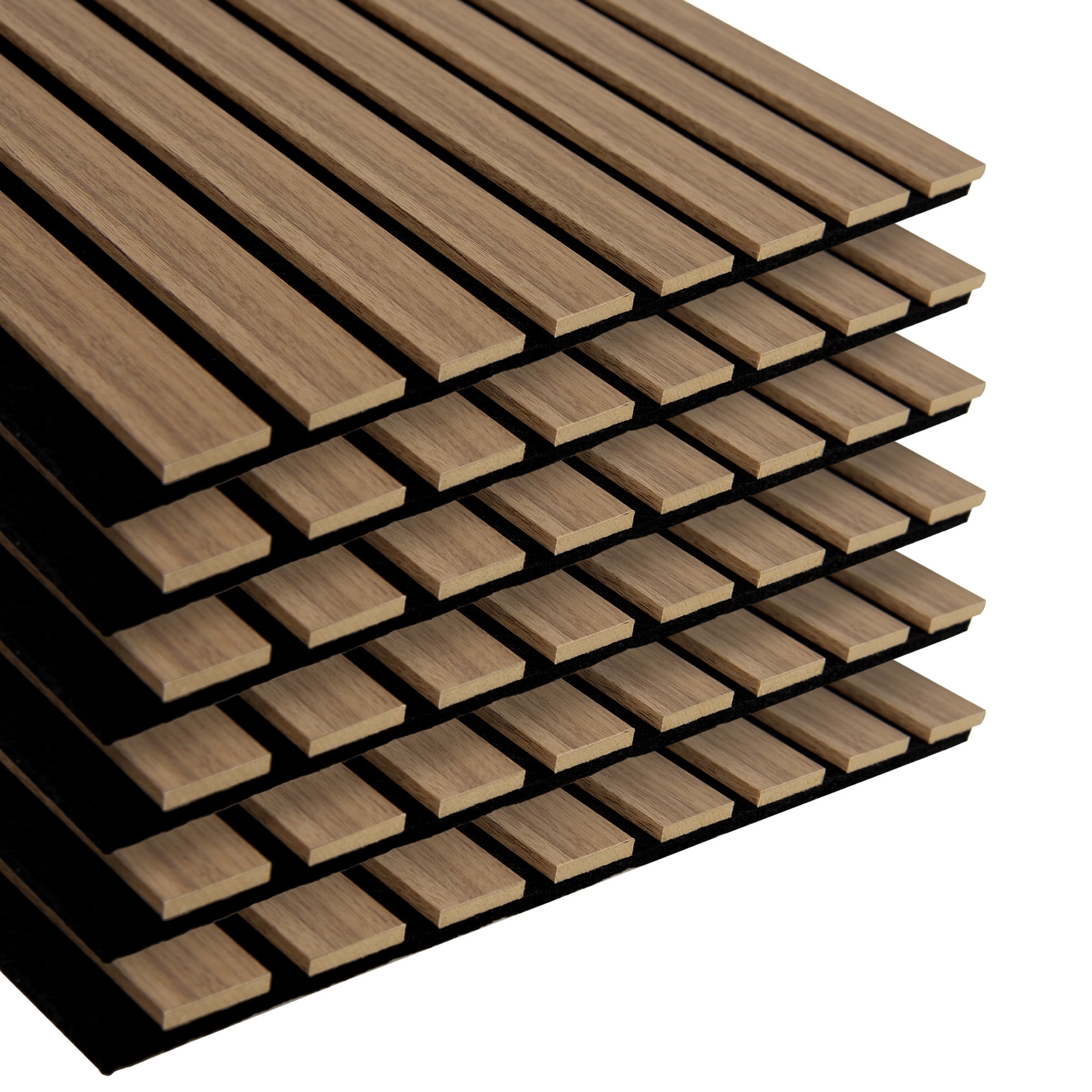Yeslife 6-Pack Wood Slat Wall Panels, 11.81 x 92.91 in., Deep Walnut MDF Acoustic Wall Panels, Modern Fluted Wooden Accent Wall Paneling for Living Room, Bedroom & Office, Covers 45.72 Sq. Ft.