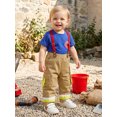 thumbnail image 4 of Hirigin Kids Toddler Baby Boy Halloween Firefighter Outfit Short Sleeve T-Shirt Suspender Pants Overalls Halloween Birthday Outfits, 4 of 9