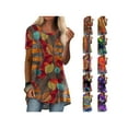 thumbnail image 5 of Gvmfive Women Short Sleeve Round Neck Printed Casual Tunic T-Shirt, 5 of 5