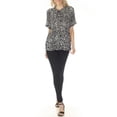 thumbnail image 2 of White Mark Short Sleeve Printed Tie-Neck Blouse, Women's, S-XL, 2 of 6