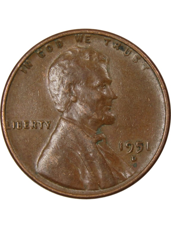 Collectible 1951 D Lincoln Wheat Cent Circulated Penny 1c Coin Collectible