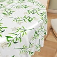 thumbnail image 5 of Nanqianyi Green Leaf Floral Tablecloth Round 60 Inch, Waterproof Fabric for Table Cover Kitchen And Dinner Party, 5 of 9