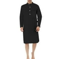 thumbnail image 1 of Aqestyerly Men Long tops Men'S Muslim Robe Set Arab Middle Robe Long Sleeve Standing Neck Pocket Button Casual Robe, 1 of 6