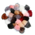 thumbnail image 2 of 30 pompones de piel sintética esponjosa con goma elástica para llavero, colgante de mochila de peluche, decoración artificial (10 cm), 2 of 7