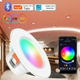 thumbnail image 3 of Plafonnier Rétroéclairé Compatible Bluetooth Lampe DEL à Pois Colorés Encastrée Luminaire pour Maison Intelligente RVB à Intensité Réglable Plafonnier Rétroéclairé 110 V 220 V, 3 of 6