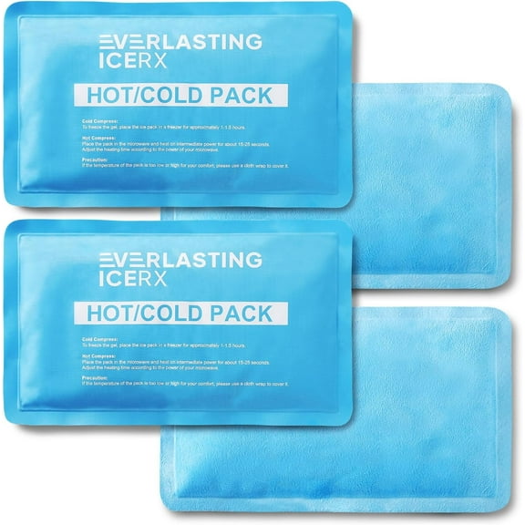 Everlasting Ice RX Reusable Gel Ice Pack, Hot and Cold Pack for Pain Relief, 4-Pack