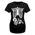 thumbnail image 3 of Graphic Tees for Women T-Shirts Head Skeleton Halloween Pregnant European Border Top Maternity Tee for Casual Wear Black S, 3 of 3