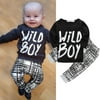 Newborn Infant Baby Boys Clothes Wild Boy T-shirt Top+Pant Legging Outfits Set
