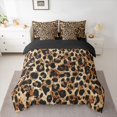 thumbnail image 2 of Homewish Leopard Print 7pcs Bedding Comforter Set For Adults Teens,Black Brown Queen Bedding Sets Super Cozy,Abstract Geometric Queen Sheet Sets,Breathable Home Decor,Reversible, 2 of 8