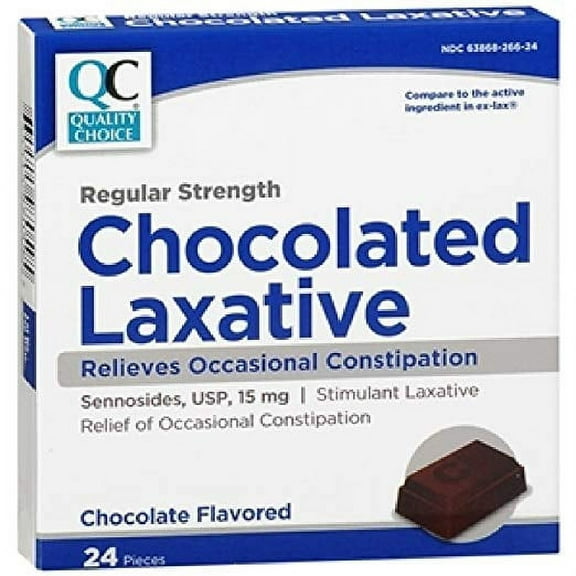 6 Pack Quality Choice Regular Strength Chocolate Laxative 24 Count Each