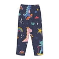 thumbnail image 5 of Disketp Cartoon Dinosaur Print Women'S Comfy Pajama Pants Casual Drawstring Palazzo Lounge Wide Leg Pants, 5 of 9