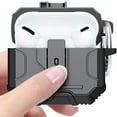 thumbnail image 6 of ELEHOLD AirPods Case for AirPods 3rd Gen 2021, Secure Lock Clip Full-Body Hard Shell Rugged Anti-Drop Shockproof Protective Case with Carabiner for Apple AirPods 3rd Gen 2021,Black, 6 of 8