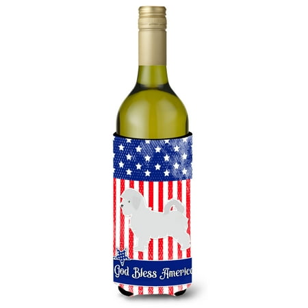

Carolines Treasures BB3336LITERK USA Patriotic Maltese Wine Bottle Beverge Insulator Hugger Wine Bottle multicolor