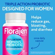 Florajen Triple Action Women's Probiotic, Adult Immune Support & Digestive Supplement, 30 Count
