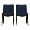 thumbnail image 1 of Ashcroft Mid-Century Modern Dining Chair, Navy Blue (Set of 2), 1 of 7