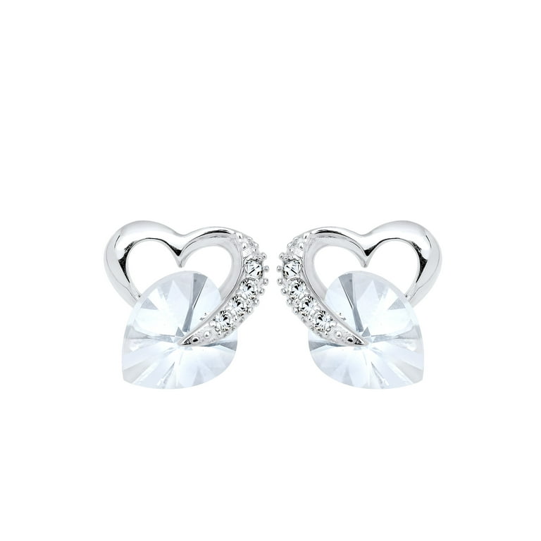 Elli Earrings ladies' stud earrings double-row basic gold coloured in silver