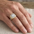 thumbnail image 3 of Beautlace Mens Gold Plated Ring with 5A Cubic Zirconia,Hip Hop Statement Ring for Men,Iced Out Square CZ Ring,Gold Plated Fashion Simulated Diamond Ring for Husband Boyfriend Dad-Size 10, 3 of 7