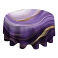 thumbnail image 4 of Purple Gold Marble Pattern Round Tablecloth 60"x60",Wrinkle Wipeable Table Cloth for Kitchen Dining Room Picnic Patio Party, 4 of 6