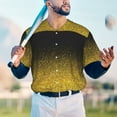 thumbnail image 6 of Balery Gold Glitter Gradient Baseball Jersey for Men Casual Button Down Shirts Short Sleeve Active Team Sports Uniform-3X-Large, 6 of 9
