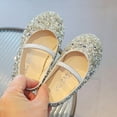 thumbnail image 6 of Wavsuf Toddler Girl Shoes Winter Casual Sequins Crystal Anti-slip Soft Bottom Silver Princess Shoes Size 5Years, 6 of 7