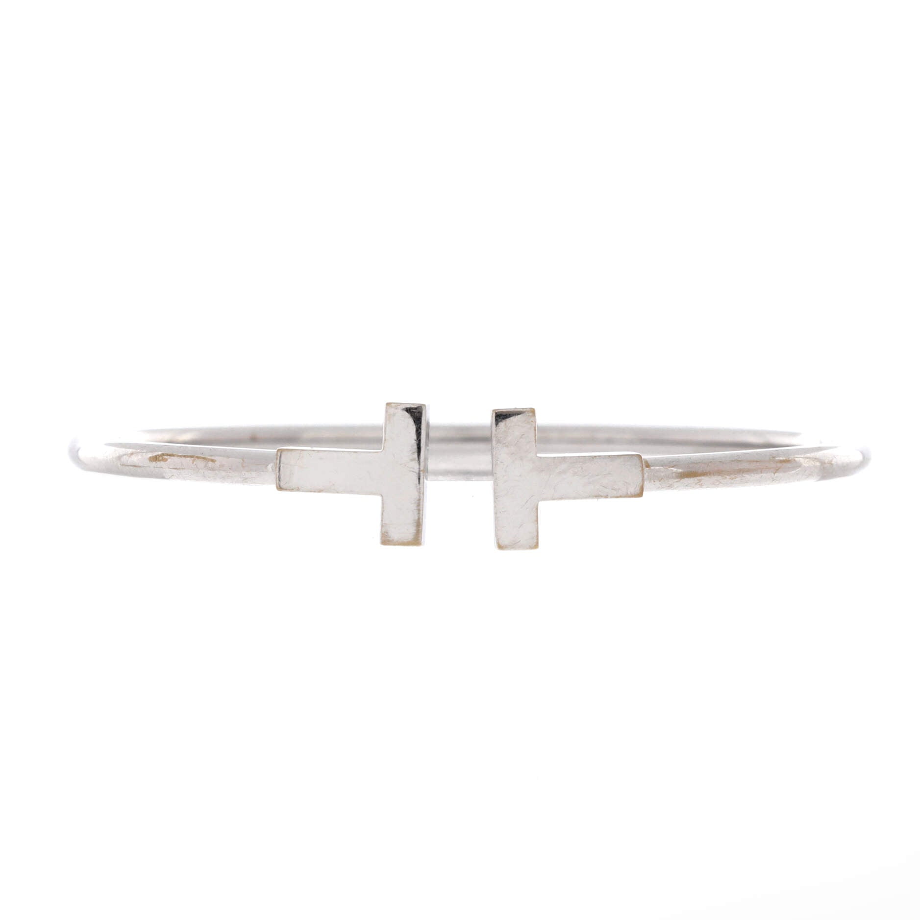 Pre-Owned Tiffany & Co. Tiffany & Co. T Wire Bracelet 18K White Gold By Rebag