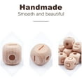 thumbnail image 5 of 104pcs (4 Sets) 12mm Alphabet Wooden Beads 26-Letter Wood Beads Natural Beech Square Wooden Beads Wooden Loose Beads with Initial Letter for Jewelry Making and DIY Crafts White DIY, 5 of 9