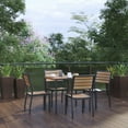 thumbnail image 3 of Flash Furniture Lark Series 5-Piece Metal Teak Patio Table and Chair Set, Teak, 3 of 14