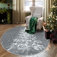 thumbnail image 2 of Lahome Christmas Round Area Rug,3ft Entry Rug Non-Slip Washable Indoor Door Mat for Living Room,Moroccan Holiday Xmas Decor Floor Carpet for Bedroom Kitchen Entryway Bathroom,Grey, 2 of 9
