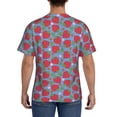 thumbnail image 3 of Bixox Men's Hand Drawn Strawberry Printed Short Sleeve Skinny Athletic T-Shirt, 3 of 6