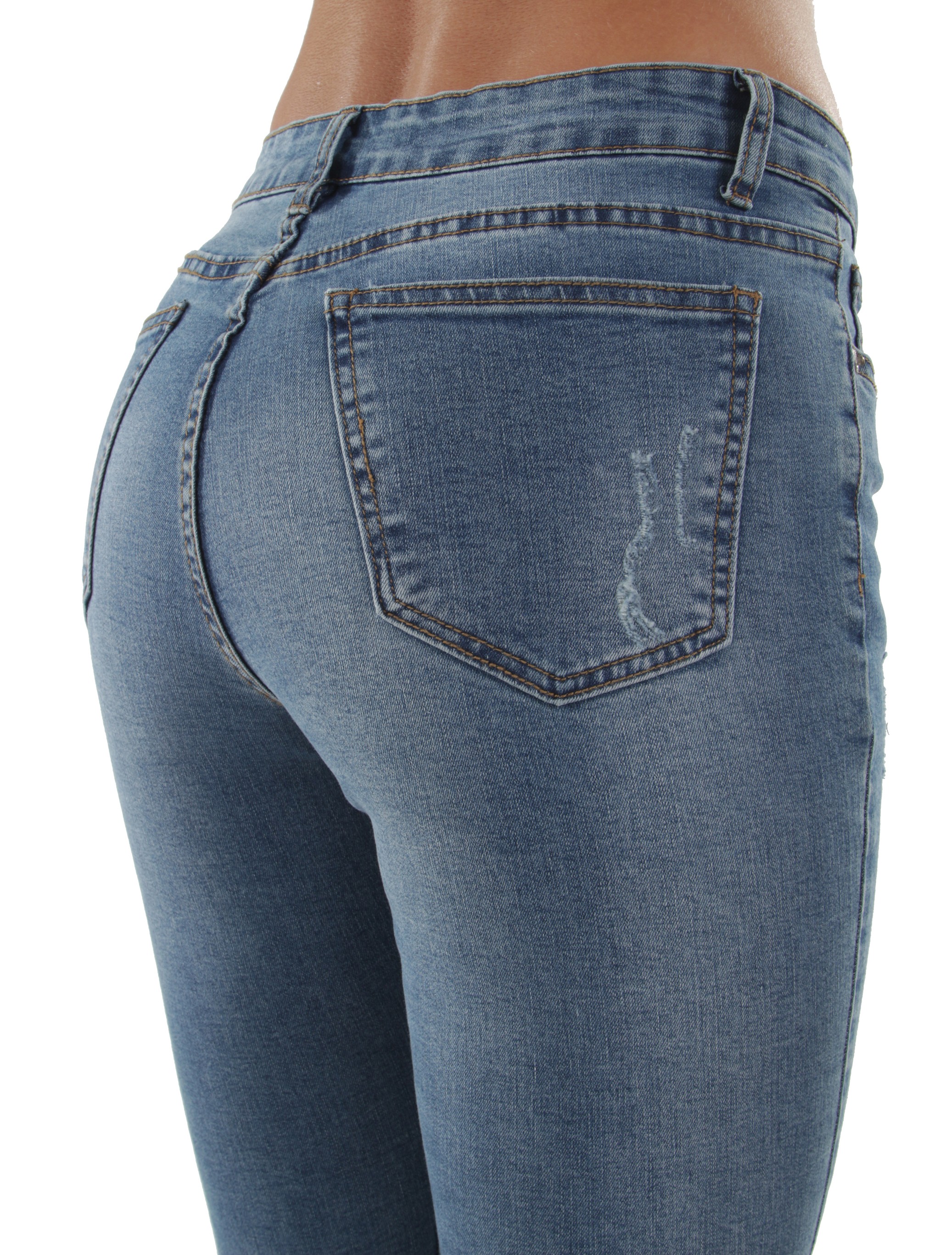 Classic Premium Denim, Destroyed, Ripped, Mid Waist, Skinny Jeans
