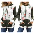 thumbnail image 1 of Sudadera con Capucha Floral Manga Larga Moda Casual Confortable Suave Relajante Mujer METRO Baoblaze  Sudadera con capucha floral para mujer, 1 of 8
