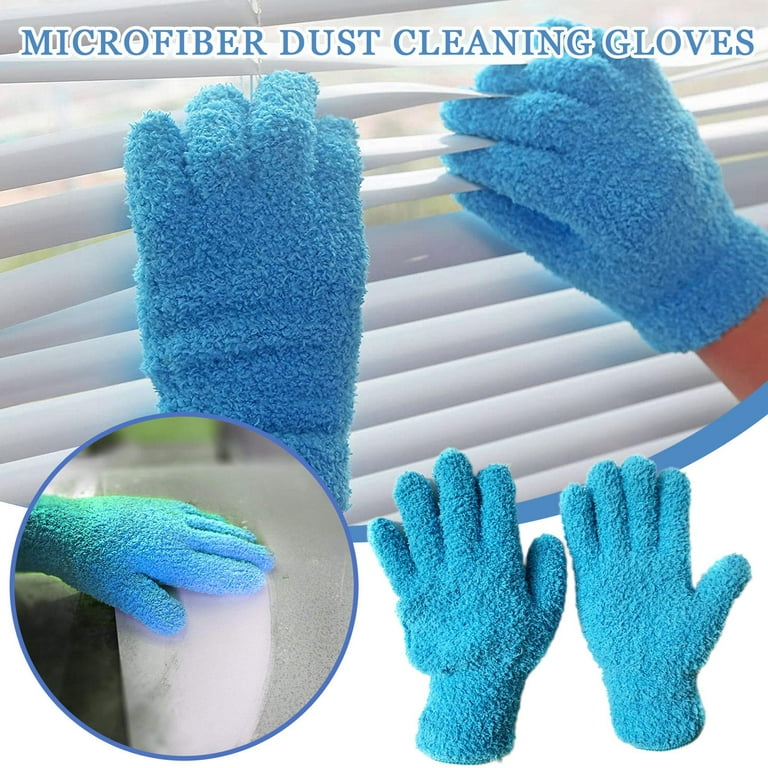  2 Pairs Microfiber Dusting Mitt Gloves with 1 Pair Microfiber  Dusting Mitt Washable Dusting Gloves for Cleaning(Blue, Green) : Health &  Household