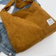 thumbnail image 2 of Bolso Hombro Pana para Mujer Bolso Mano Retro Informal Bolso Hobo Compras (marrón), 2 of 9