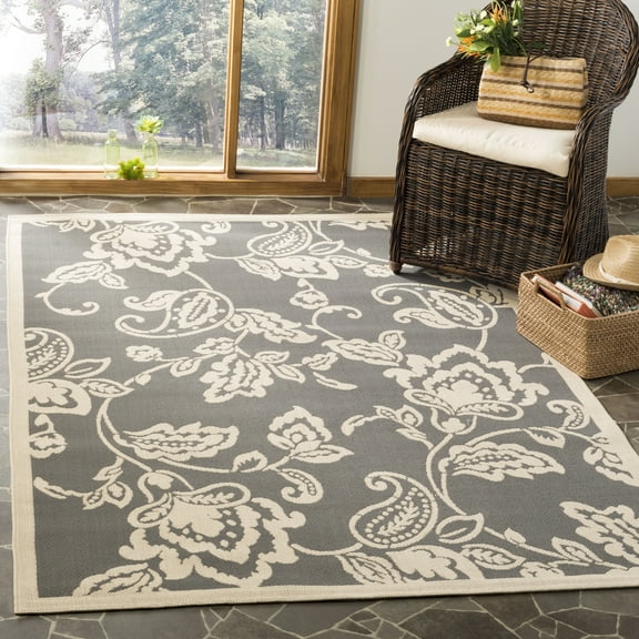 Safavieh Highland Lily Power Loomed Anthracite/Beige Area Rug