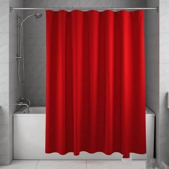 Water Repellent Fabric Red Shower Curtain, 72" x 72" Red Shower Curtain Liner, Polyester Shower Curtain Liner for Waterproof