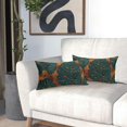 thumbnail image 6 of Teal Green Leaf Lumbar Pillow Covers 12X20 Inch Summer Tropical Monstera Leaves Plant Decorative Pillow Cases Set of 2 Botanical Cotton Linen Throw Pillows Modern Home Decor For Sofa Couch Outdoor, 6 of 6