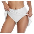 thumbnail image 5 of Women's Solid Swim Skirt Build-in Brief Tummy Control Tankini Bottoms, 5 of 6