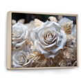 thumbnail image 2 of Designart Roses art Mural Encadré Surdimensionné, art Mural Encadré Roses, Or Pur Rose Adoration, art Mural Encadré Blanc Naturel, 32x24 Pouces Cadre Couleur Brun Naturel, 2 of 5