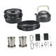 thumbnail image 3 of Kit de utensilios de cocina para acampar, olla de cocina con asa plegable y bolsa de transporte, no Negro, 3 of 8