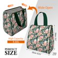 thumbnail image 3 of Pioneer Flower Floral Print Pattern Insulated Lunch Bag for Women & Adults,Large Portable Soft Cooler Lunch Bag,Thermal Food Storage Tote with Pearl Cotton,8.66L,8.75x5.75x9.5 Inch, 3 of 6