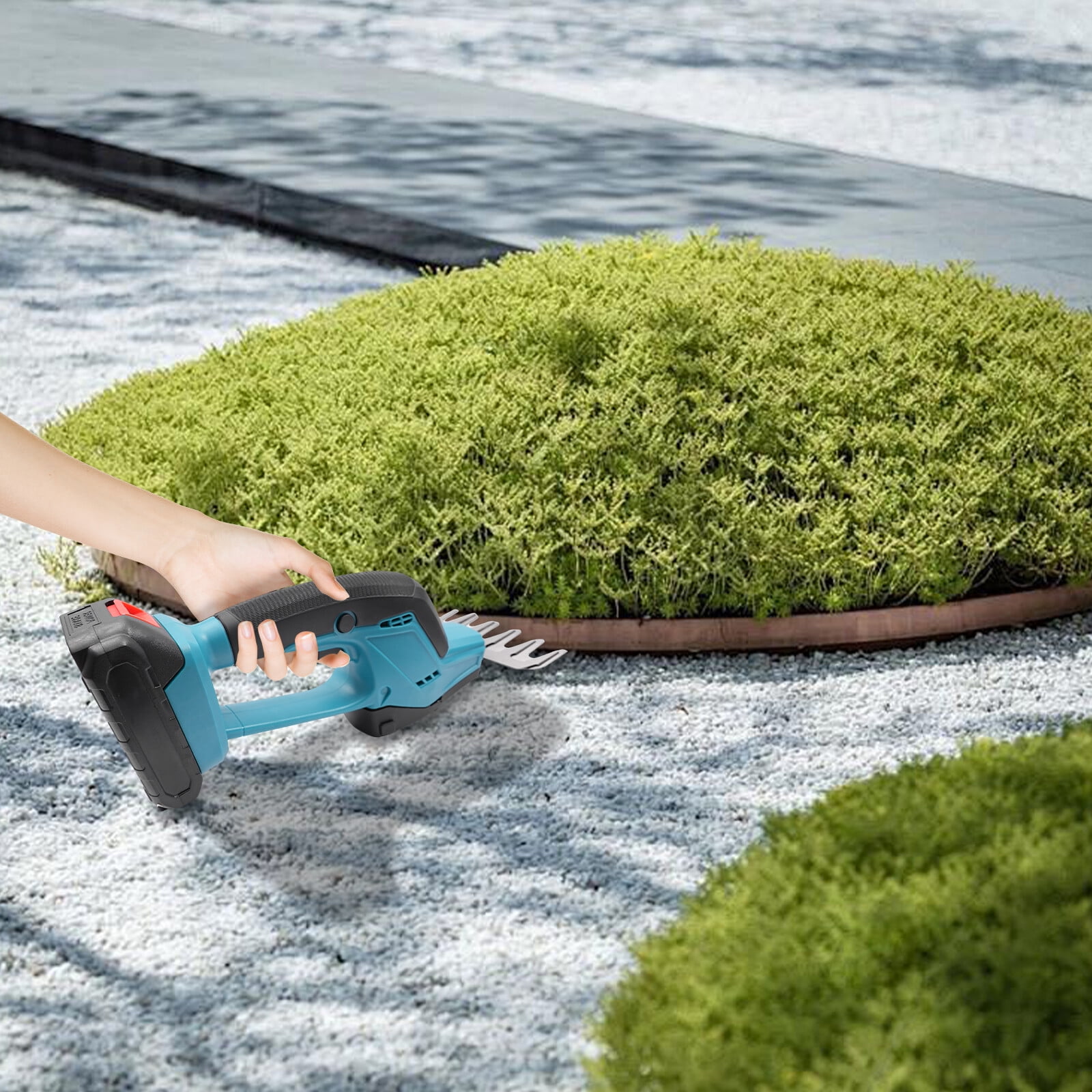 2-in-1 Cordless Hedge Trimmer & Grass Shear - 21V Lithium Battery Powered with 4.13" Cutting Width, 60min Runtime