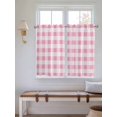 thumbnail image 6 of Kitchen Curtains 54 Inches length, Pink Checkered Window Treatment Curtain Drapes, Pink White Buffalo Plaid Thermal Insulated Drapes for Basement Hotel RV, 42"x54", 2 Panels, 6 of 7