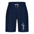 thumbnail image 4 of Mens Casual Shorts Lace-Up Elástico Cintura Bolsillo Ejercicio Fitness Hogar Pantalones de Media Longitud para Diario, 4 of 4