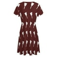 thumbnail image 5 of Mississippi State White Cowbell Dress Fashion Beach Short Sleeve Dresses Female Party Printed Sundress, 5 of 7