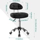 thumbnail image 3 of Taburete giratorio BFTOU negro minimalista con rueda y respaldo, 3 of 8