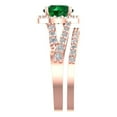 thumbnail image 3 of 2.32 ct Brilliant Round Cut Emerald 14K Rose Gold Halo Solitaire with Accents Engagement Bridal Wedding Ring Band Set size 10.25, 3 of 7