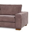 thumbnail image 6 of Isabella two seats Sectional Sofa Corduroy Velvet in Chocolate Color, 6 of 9