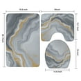thumbnail image 3 of Gray Marble Gold Wave Pattern Bathroom Rugs Sets 3 Piece,Toilet Cover Set,Absorbent Non Slip Bathroom Mats Sets with U-Shaped Contour Rug Toilet Rug Set, 3 of 5